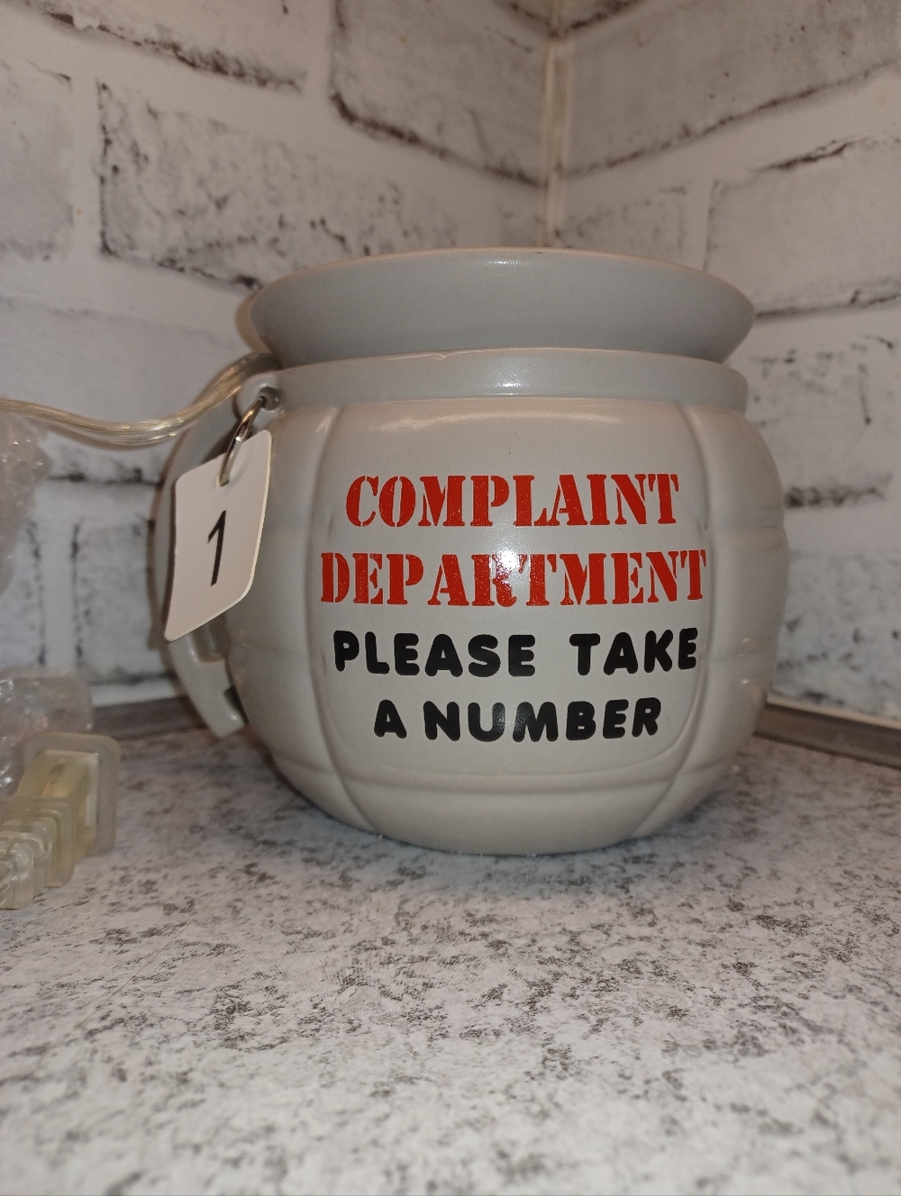 Complaint Department Simmer Pot Grey Hand Grenade Pink Zebra Wax Warmer office
